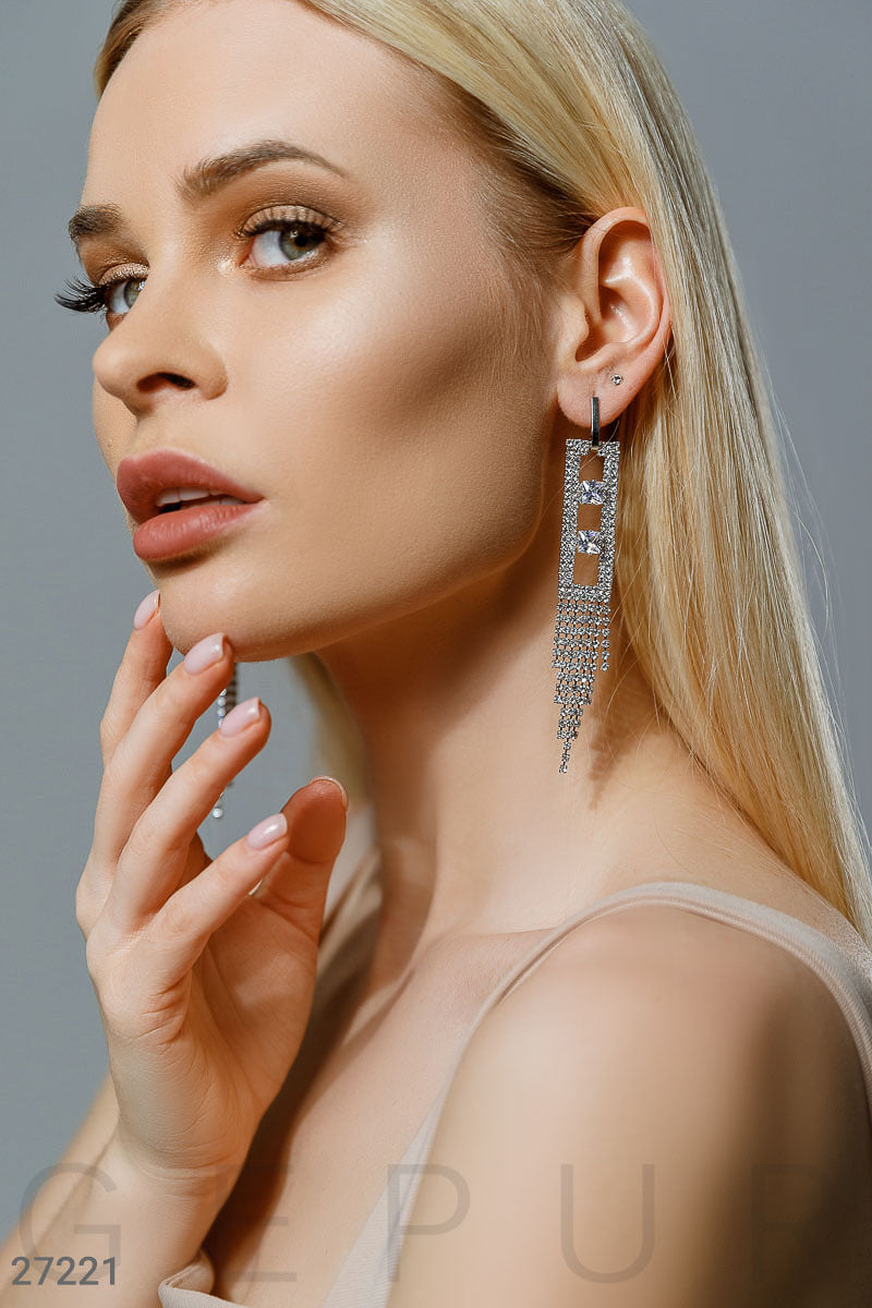 Серьги с искусственными камнями Shine bright