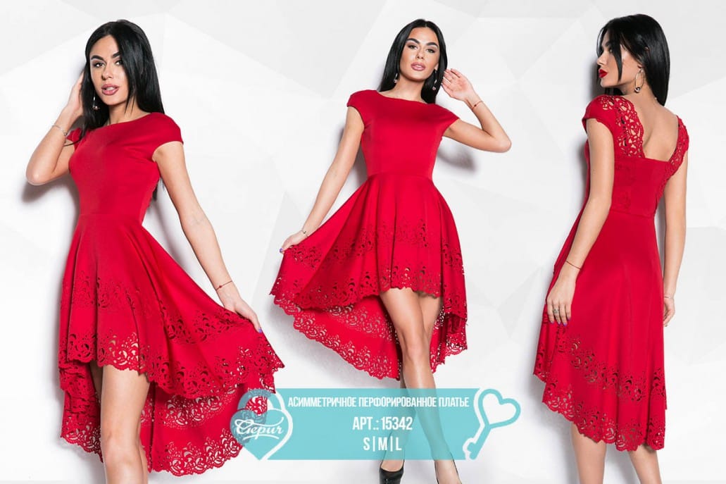 Яркое асимметричное платье Flawless