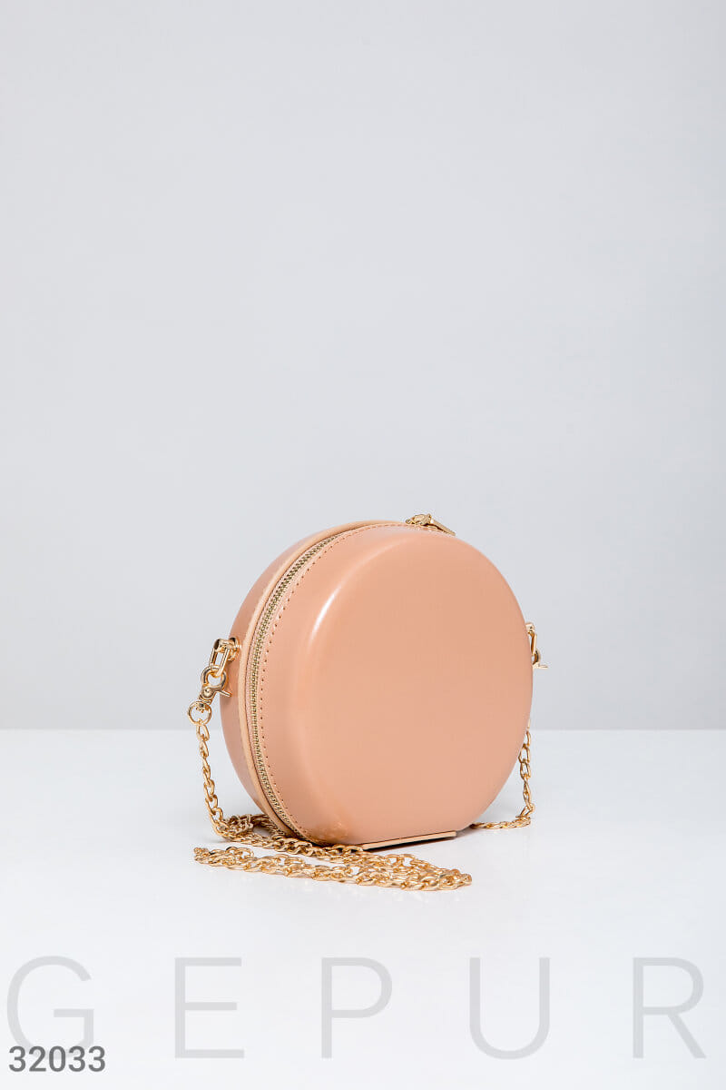 Кожаная круглая сумка Leather trend