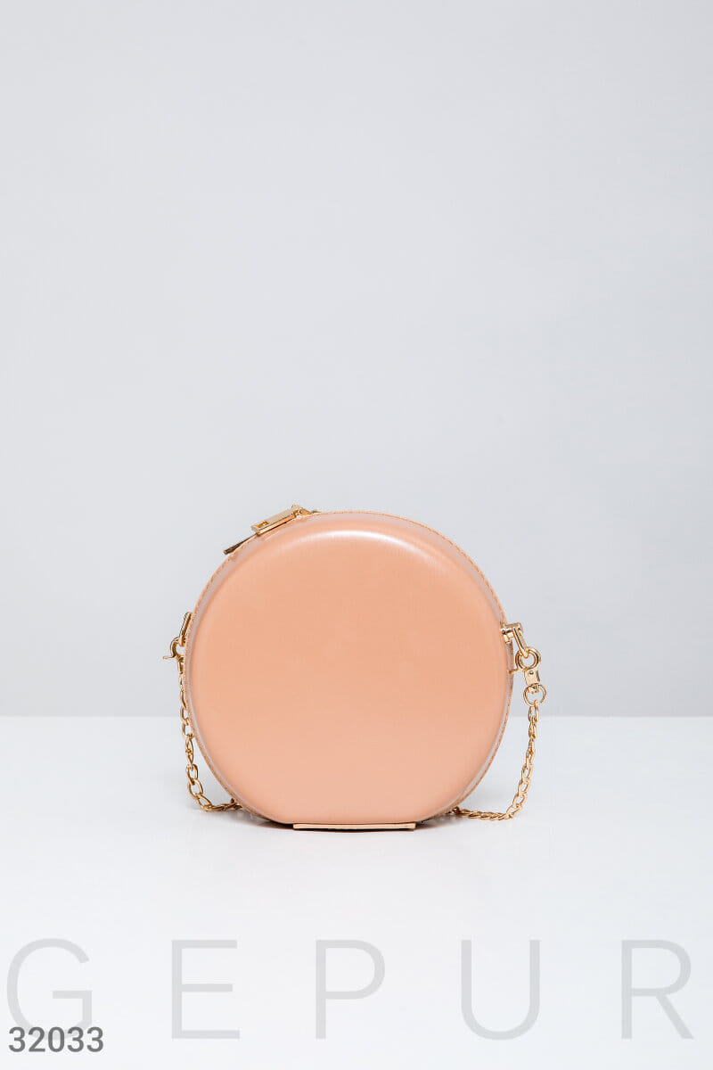 Кожаная круглая сумка Leather trend