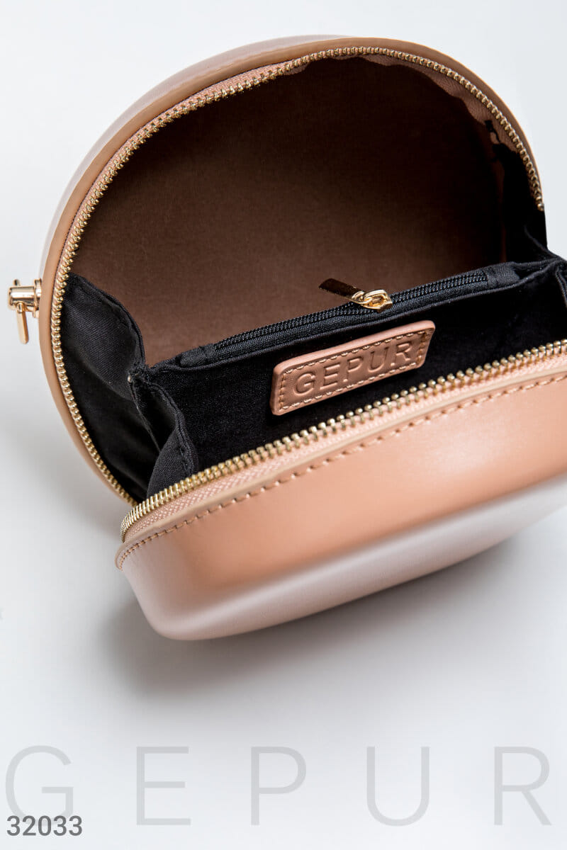 Кожаная круглая сумка Leather trend