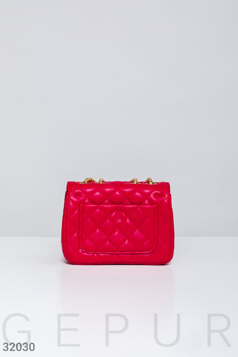 Стеганая красная сумка Leather trend