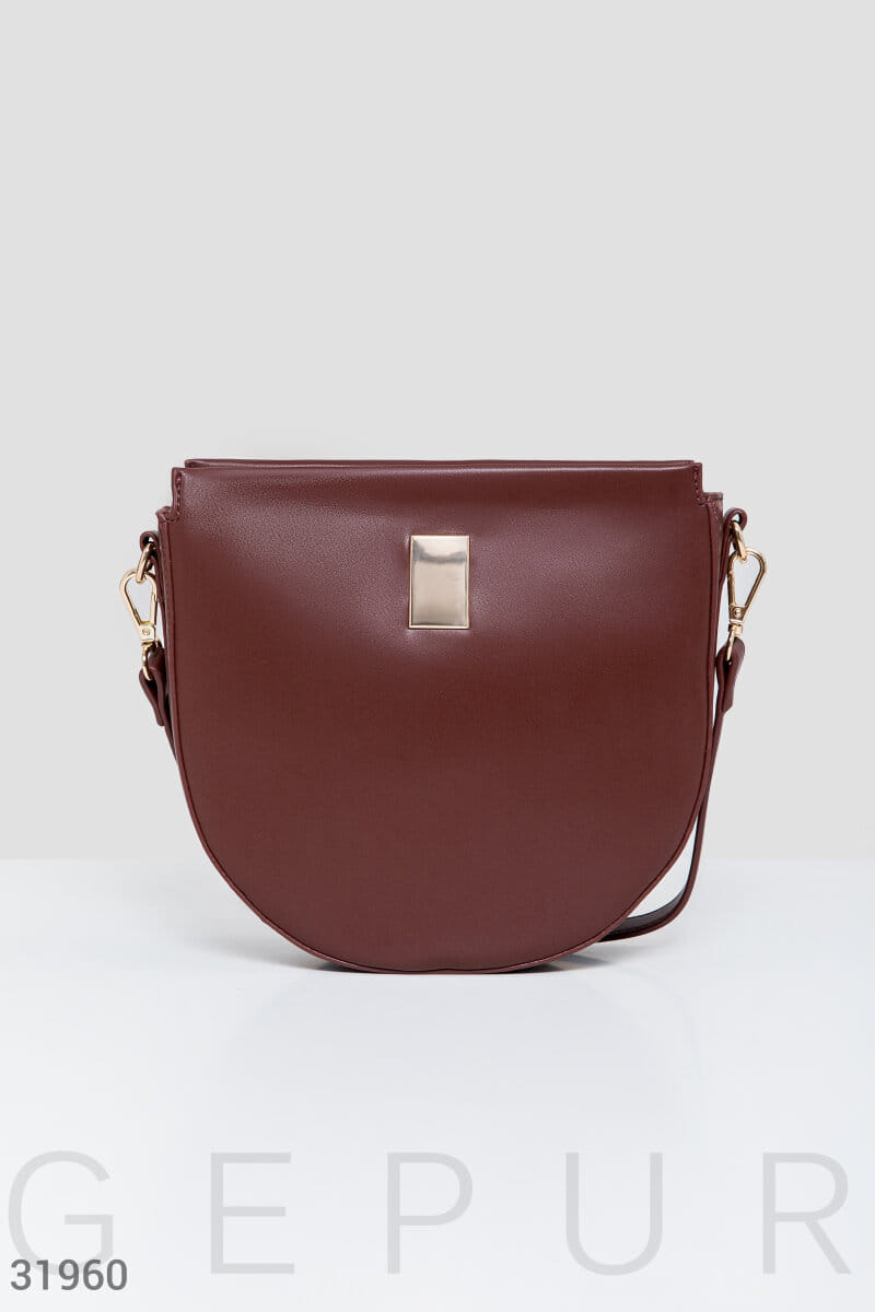 Деловая бордовая сумка Leather trend