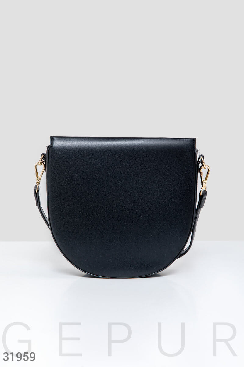 Черная структурированная сумка Leather trend