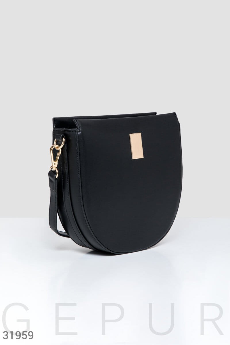 Черная структурированная сумка Leather trend