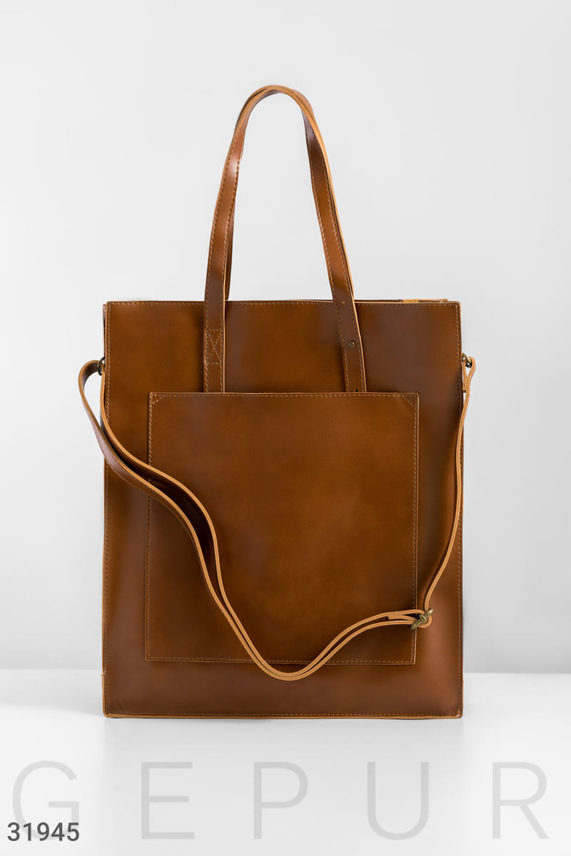 Стильная кожаная сумка This is your time