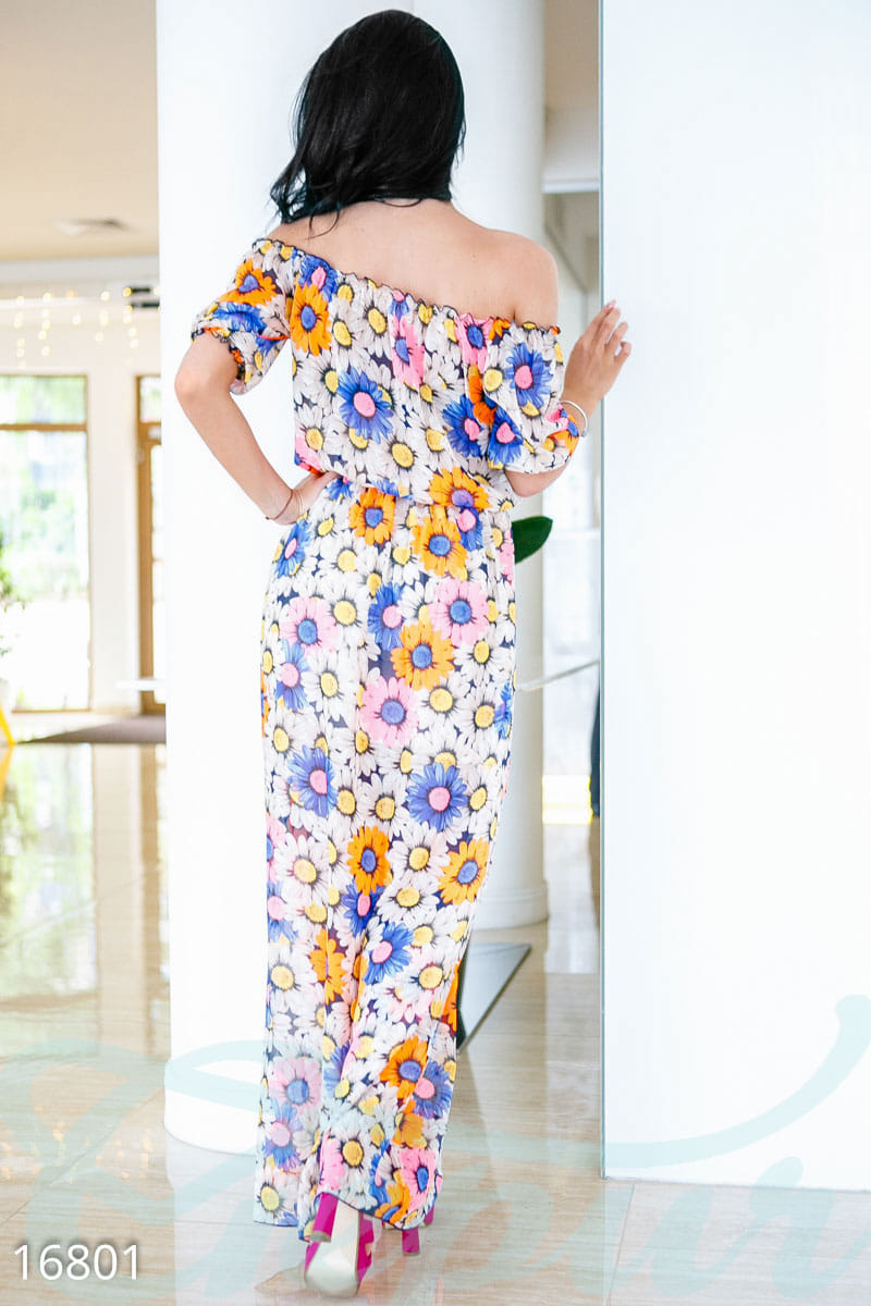 Яркое шифоновое платье