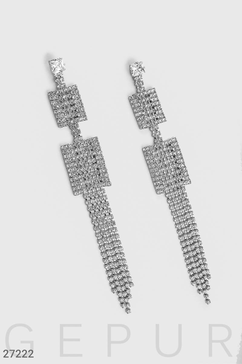 Многоярусные серьги с камнями Dancing queen