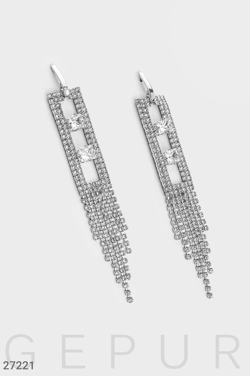 Серьги с искусственными камнями Shine bright