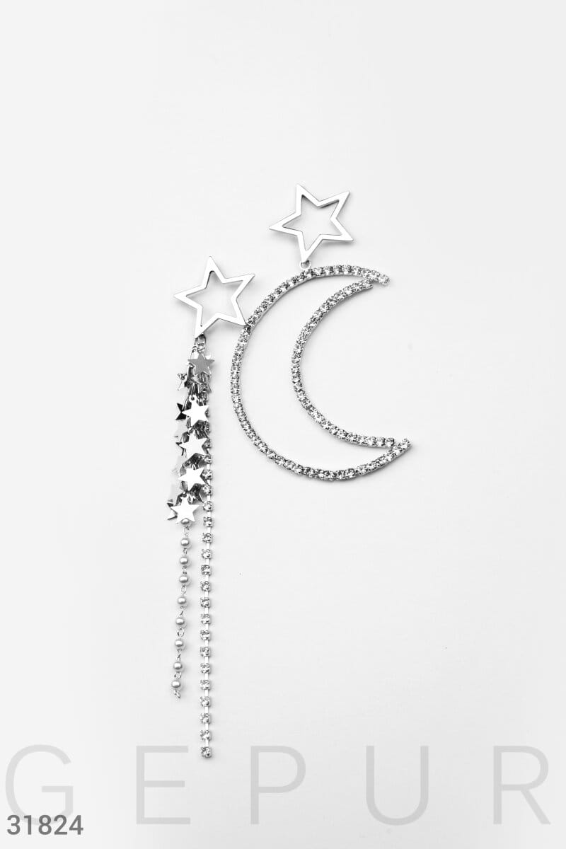 Серебристые серьги-подвески Anna sedokova x gepur