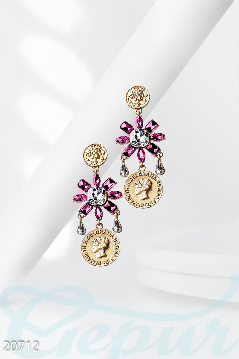 Яркие серьги-цветы Shadow