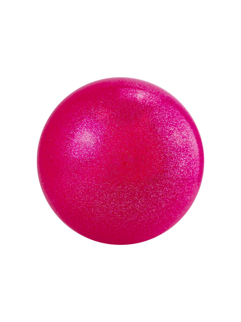 Мяч для художественной гимнастики 18см с блёстками (розовый)