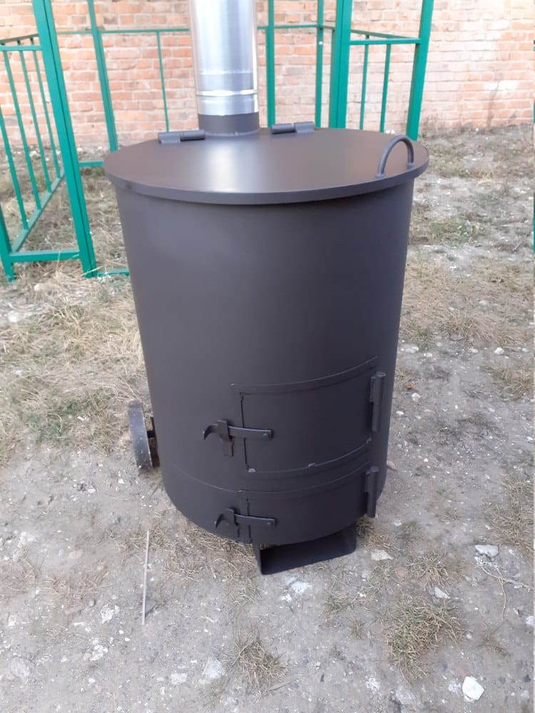 Печь - бочка для сжигания садового мусора "Смуглянка" 200Л (Pionehr)