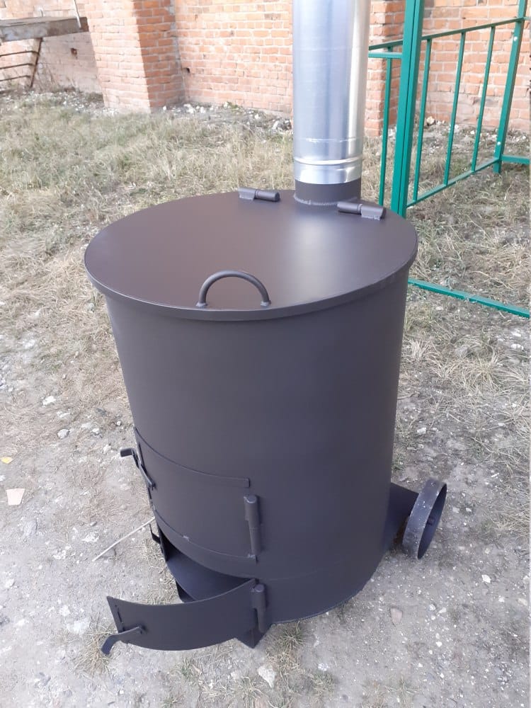 Печь - бочка для сжигания садового мусора "Смуглянка" 200Л (Pionehr)