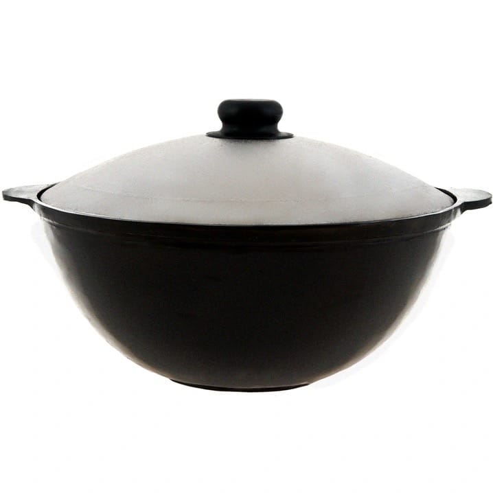 Казан чугунный 12 л. с алюминиевой крышкой