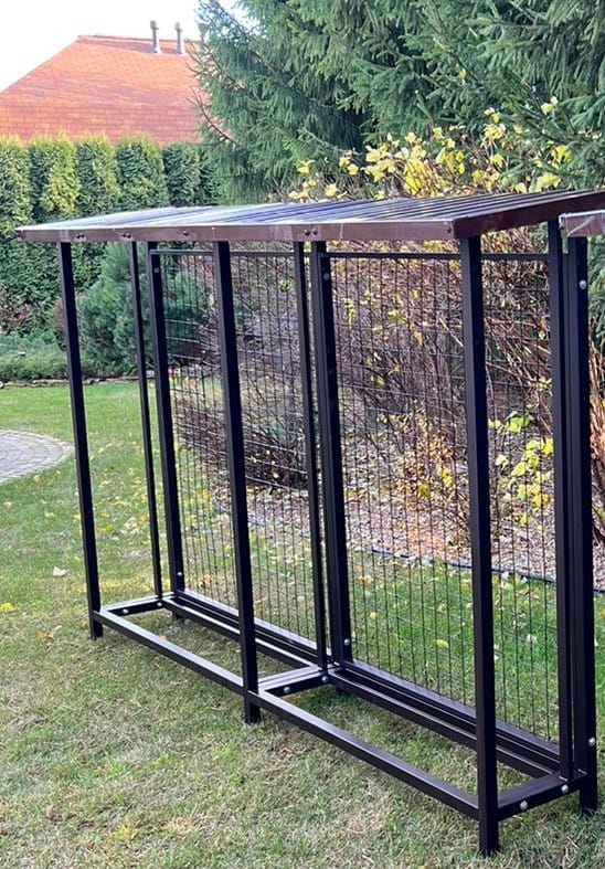 Уличная металлическая дровница КУБ-3М с сеткой (Pionehr)