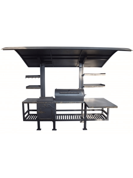 Супермангал гриль барбекю и смокер "Абу-Даби" с обратной тягой, угловым столом и полками