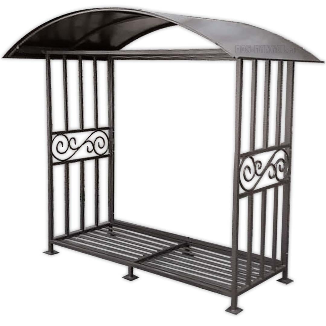 Уличная дровница КУБ с большой крышей (Пионэр)