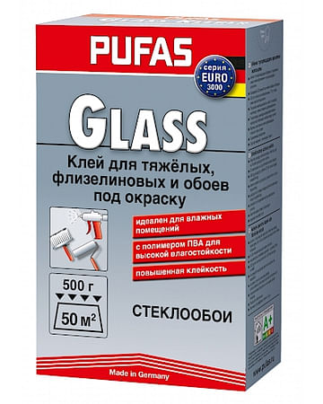 Клей Pufas EURO 3000 Glass для стеклообоев и обоев под окраску