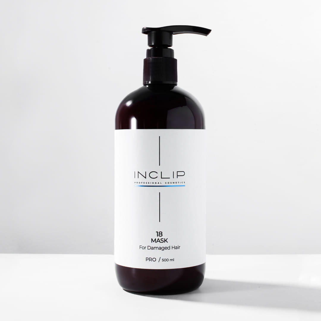 №18 Маска для реконструкции поврежденных волос с кератином Inclip, 500 мл INCLIP