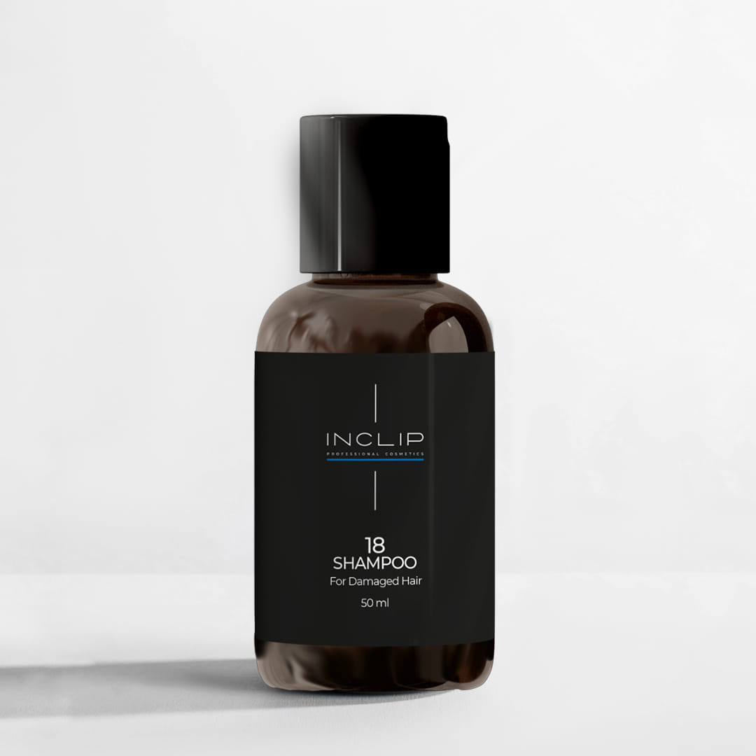 №18 Шампунь для реконструкции поврежденных волос с кератином Inclip, 50 мл INCLIP