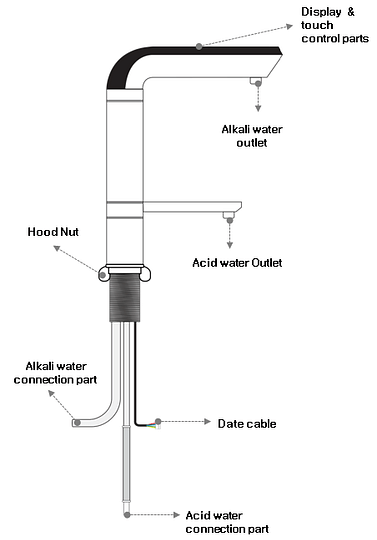 Кран с сенсорным управлением для ионизатора воды Ionpinia UD-1000