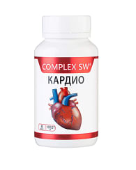 КАРДИО Complex SW 30 капсул Оптисалт Способствует нормализации сердечной деятельности, улучшает кровообращение, рекомендуется при: сердечно-сосудистой недостаточности, отеках, ИБС, атеросклеротических изменениях в сосудах; способствует снижению кровяного давления и уровня холестерина в крови, улучшает снабжение мозга кислородом.