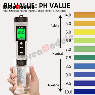 PH/ORP/H2/TEMP LCD подсветка цифровой тестер качества воды многофункциональный прибор для проверки качества воды YY-400