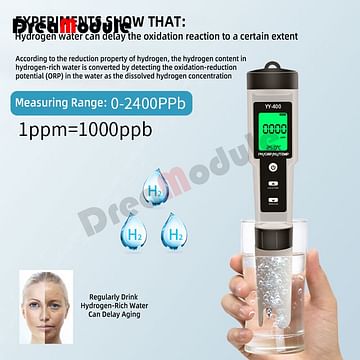 PH/ORP/H2/TEMP LCD подсветка цифровой тестер качества воды многофункциональный прибор для проверки качества воды YY-400