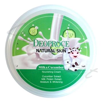 Крем для лица и тела Deoproce Natural Skin Nourishing Cream - Огурец/Молоко
