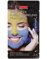 Маска для лица (комбинированная) PUREDERM Galaxy 2X Bubble Sparkling Multi Mask Yellow & Violet, 2*6гр.