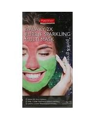 Комбинированная маска с активным кислородом для лица PUREDERM Galaxy 2X Bubble Sparkling Multi Mask Pink & Green, 2*6гр.