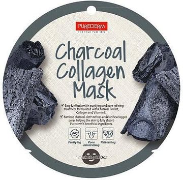 Тканевая маска для лица с коллагеном и древесным углем PUREDERM Charcoal Collagen Mask, 20гр.