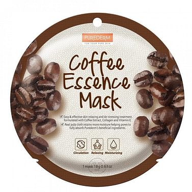 Маска для лица с экстрактом кофе PUREDERM Coffee Essence Mask, 18гр.