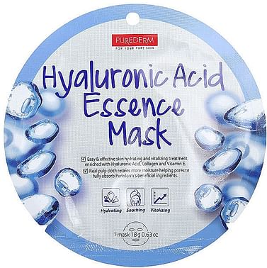 Маска для лица с гиалуроновой кислотой PUREDERM Hyaluronic Acid Essence Mask, 18гр.