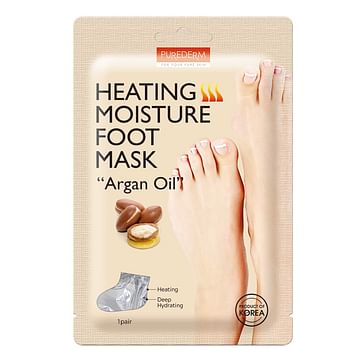 Согревающая увлажняющая маска для ног с аргановым маслом PUREDERM Heating Moisture Foot Mask Argan oil, 1 пара