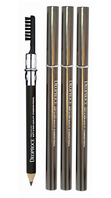 Карандаш для бровей с щеткой для растушевывания Deoproce soft and high quality eyebrow pencil - №23 (Коричневый)