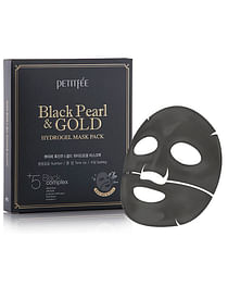 Гидрогелевая маска для лица с черным жемчугом Petitfee Black Pearl & Gold Hydrogel Mask Pack, 32гр./1шт.