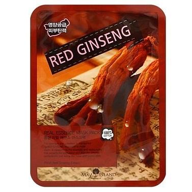 Тканевая маска для лица с красным женьшенем MAY ISLAND Real Essence Red Ginseng Mask Pack, 25мл.
