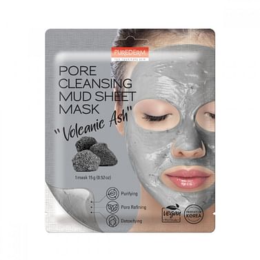 Грязевая маска для очищения пор из вулканического пепла PUREDERM Pore Cleansing Mud Sheet Mask "Volcanic Ash", 15гр.