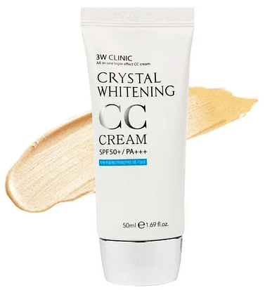 CC крем 3W CLINIC Crystal Whitening CC Cream, 50 гр - Natural Beige
