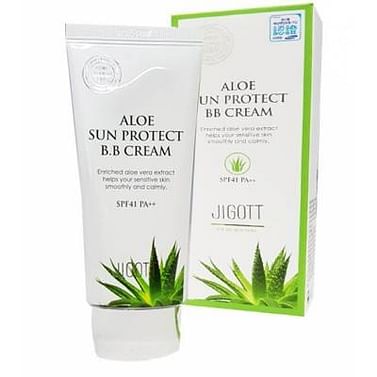 Солнцезащитный ВВ крем с экстрактом алоэ JIGOTT Aloe Sun Protect BB cream SPF41, 50мл.
