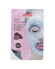 Кислородная маска для лица PUREDERM Deep Purifying Black O2 Bubble Mask, 20гр. - Вулканический пепел