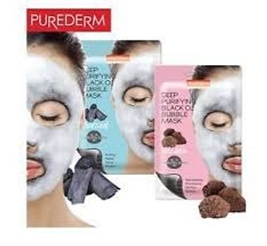 Маска для лица (кислородная) PUREDERM Deep Purifying Black O2 Bubble Mask, 20гр. - Вулканический пепел