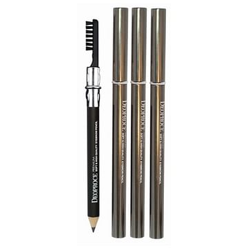 Карандаш для бровей с щеткой для растушевывания Deoproce soft and high quality eyebrow pencil - №24 (Темно-коричневый)