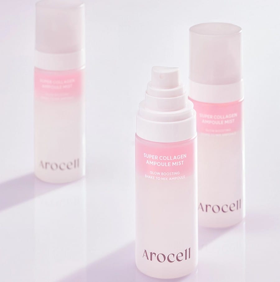 Двухфазная коллагеновая сыворотка-мист с PDRN и розовым маслом для сияния кожи Arocell Super Collagen Ampoule Mist 30 мл