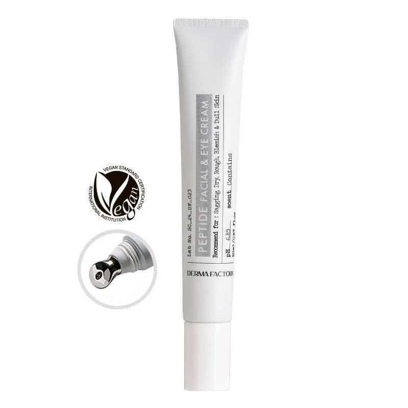 Крем для лица и кожи вокруг глаз с пептидами Derma Factory Peptide Facial And Eye Cream 20мл