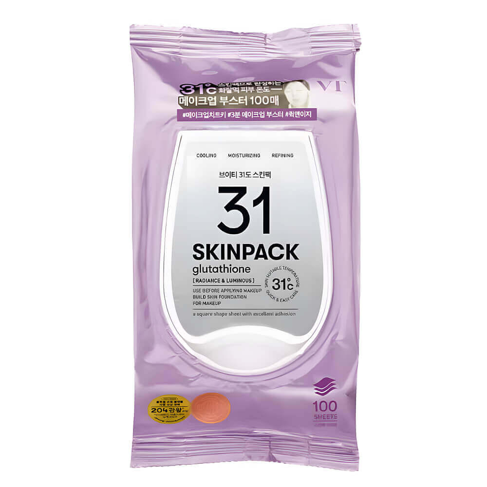Осветляющие тонер-пэды с глутатионом для подготовки кожи к макияжу VT Cosmetics 31 Luminous Skin Pack 100шт