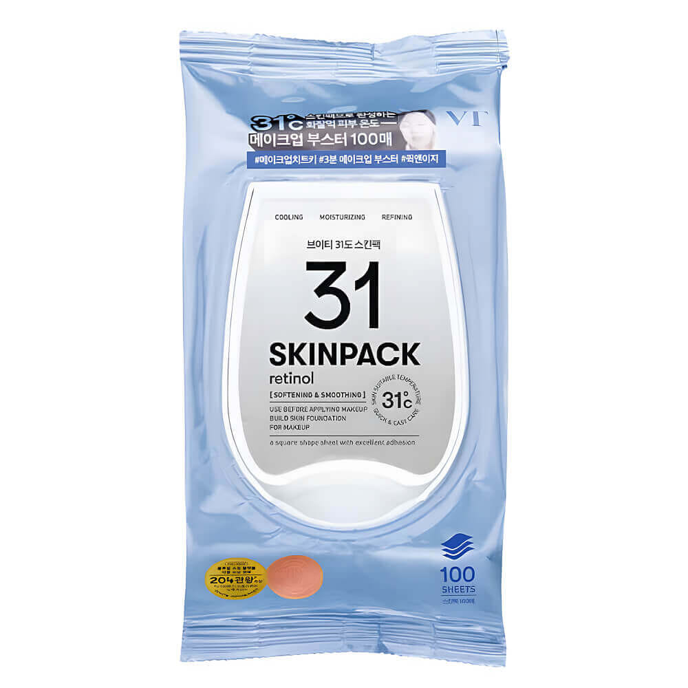 Обновляющие тонер-пэды с ретинолом для подготовки кожи к макияжу VT Cosmetics 31 Smooth Skin Pack 100шт