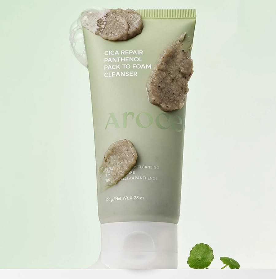 Очищающая маска-пенка с центеллой и пантенолом для чувствительной кожи Arocell Cica Repair Panthenol Pack To Foam Cleanser 120 гр